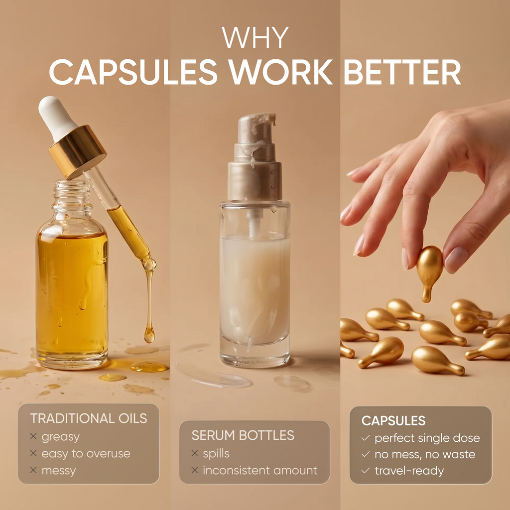Anti-Frizz Hair Serum Capsules – Instant Shine & Smooth Hair