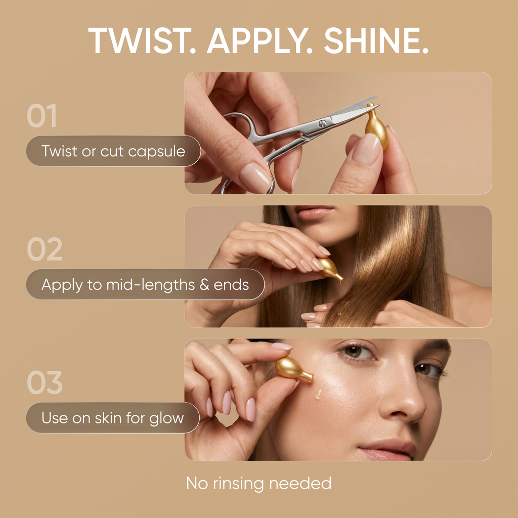 Anti-Frizz Hair Serum Capsules – Instant Shine & Smooth Hair