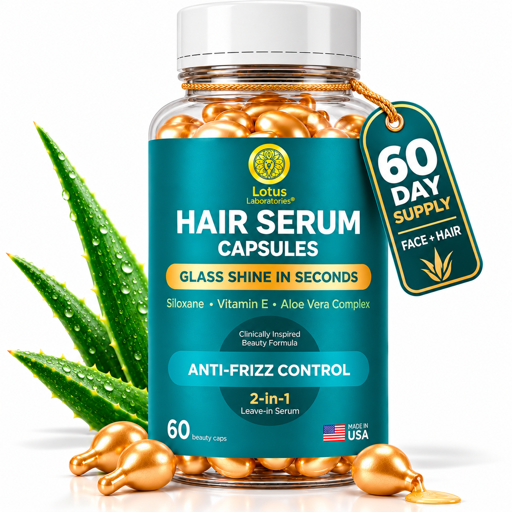Hair Serum Capsules for Frizzy Hair - Leave-In Frizz Serum with Aloe Vera and Vitamin E